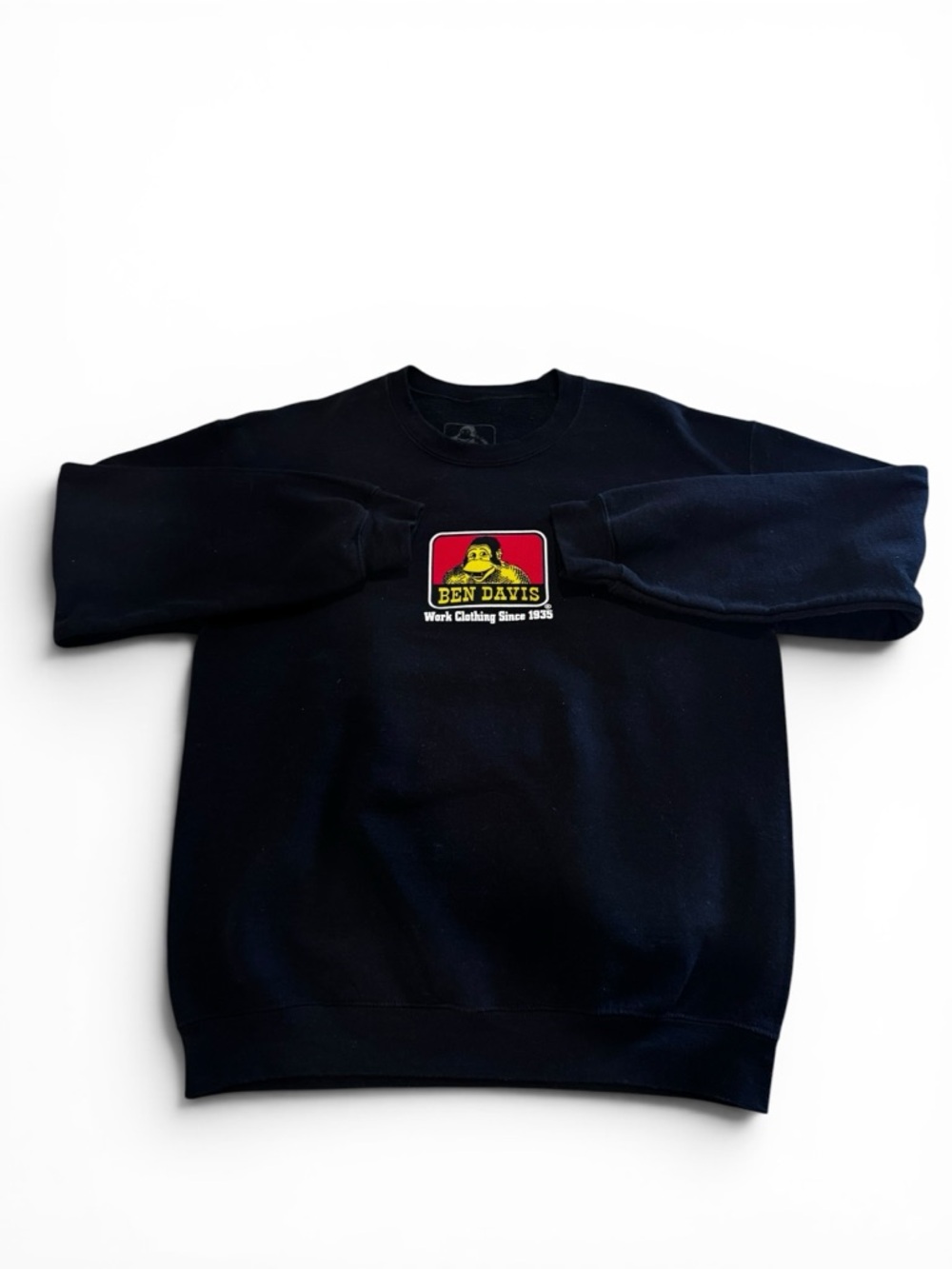 Ben Davis Black Crewneck Sweatshirt with Red & Yellow Logo